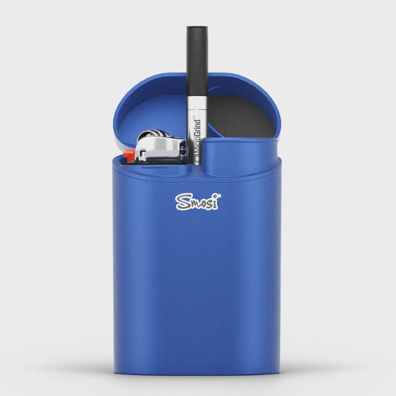 Smosi® Dragon One Hitter and Dugout - Stash Box - Storage Box - Holds a Lighter Blue