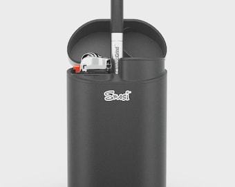 Smosi® Dragon One Hitter and Dugout - Stash Box - Storage Box - Holds a Lighter - Black