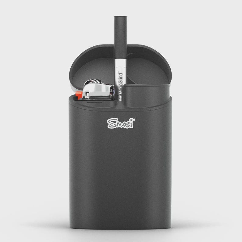 Smosi® Dragon One Hitter and Dugout - Stash Box - Storage Box - Holds a Lighter Black