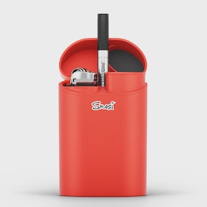 Smosi® Dragon One Hitter and Dugout - Stash Box - Storage Box - Holds a Lighter Red