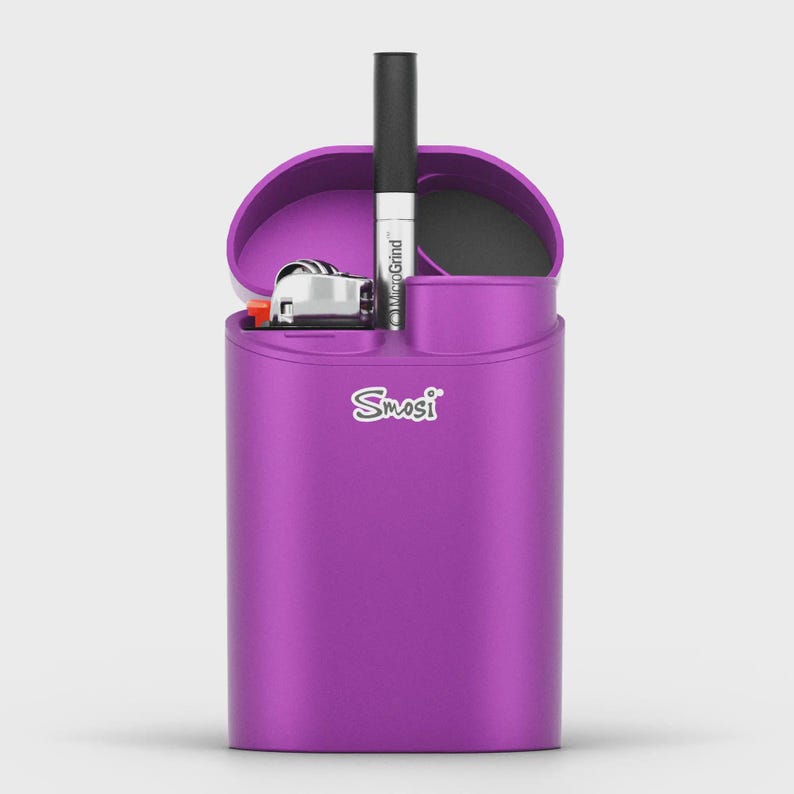 Smosi® Dragon One Hitter and Dugout - Stash Box - Storage Box - Holds a Lighter Purple