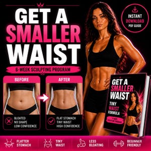 Flat Stomach Workout Plan | Small waist guide | 6-Week Core program for Women | Digital PDF