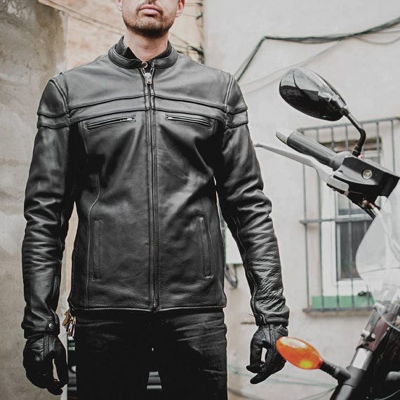 Maverick Men's Motorcycle Leather Jacket – Winter Season Racer