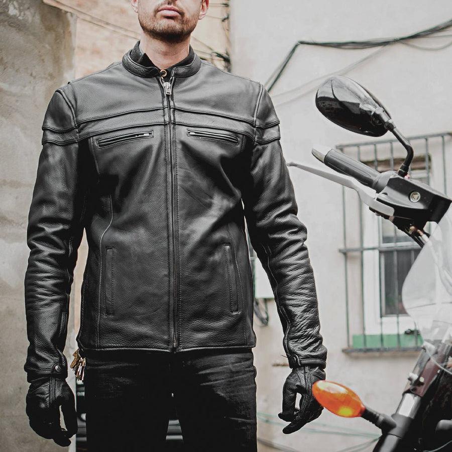 Maverick Men's Motorcycle Leather Jacket – Winter Season Racer