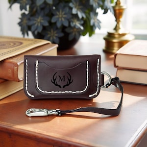 Personalisierte Geschenke für Ihn, Gravur Leder Brieftasche für Männer, Benutzerdefinierte Brieftasche, Reisekette Brieftaschen, Biker Geschenk für Männer, Ehemann, Vater, Vater