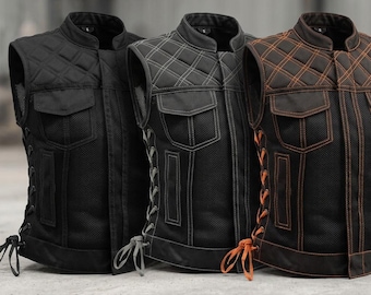 Chaleco de moto de malla Bonnie Moto para mujer – Chalecos de moto estilo club hechos a mano para mujer, regalo de cumpleaños y aniversario, regalo para ella, regalos para chicas moteras