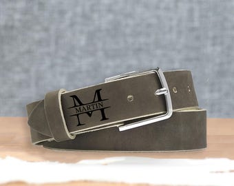 Personalized Handmade Leather Belt for Men,  Winter Gift for Him, Christmas Gift, Thanksgiving and New Year Gifts, Dark Brown
