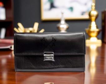 Firefighter Gift for Him Personalized Leather Wallet Anniversary Gift for Firefighter Wallet Fireman Husband Boyfriend Gift