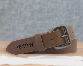 Personalized Amber Leather Belt for Men: Engraved Buffalo Hide,Winter Gift for Him, Christmas Gift, Thanksgiving and New Year Gifts