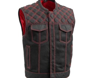 Chaleco de moto Upside Moto Mesh para hombre, chaleco motero, chaleco de cuero punk, chaleco gótico, chaleco estilo rock, chaleco steampunk, chaleco de estilo urbano vanguardista