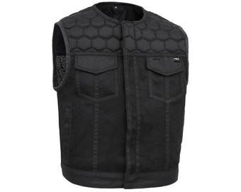 Chaleco Lowside Hornet Moto Mesh para hombre, estilo club, chaleco de moto, chaleco de motero, chaleco de motero para hombre, equipamiento para motociclistas. Regalo para moteros.