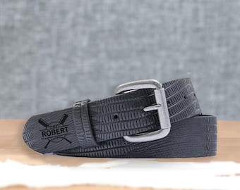 Custom Lizard Buffalo Leather Belt for Mens, Personalized Gift for Him,Winter Gift for Him, Christmas Gift, Thanksgiving and New Year Gifts