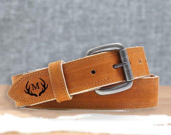 Personalized Russet Leather Belt for Men: Winter Gift for Him, Christmas Gift, Thanksgiving and New Year Gifts, Dark Brown