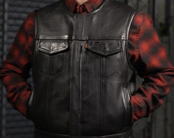 Lowside Men's Motorcycle Leather Vest