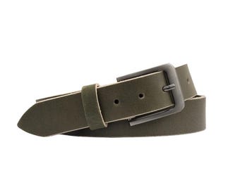 Ceinture en cuir Crazy Horse : cadeau pour papa, ceinture en cuir verte, ceinture en cuir pour homme, cadeau pour lui, ceinture décontractée, cadeau fête des pères, cadeau père