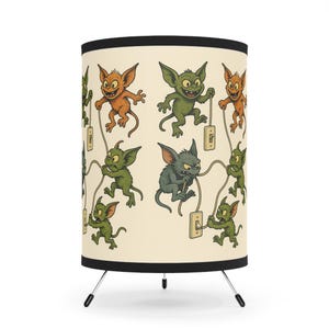 Whimsical Tripod Lamp - Fun Creature Design for Kids&#39; Room, Vintage Decor, Nursery Lighting, Unique Gift, Fantasy Room