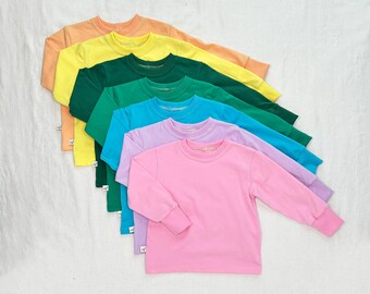 Kids Organic Cotton Long Sleeve Tee  |  Handmade
