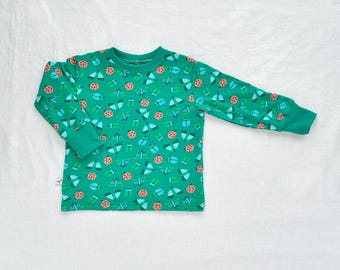Kids Organic Cotton Bugs Long Sleeve Tee in Forest  |  Handmade