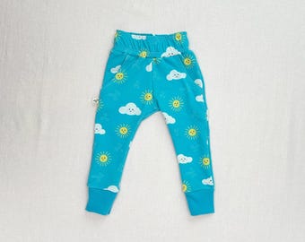 Kids Organic Cotton Sunny Skies Joggers  |  Handmade
