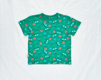 Kids Organic Cotton Bugs Short Sleeve Tee in Forest  |  Handmade
