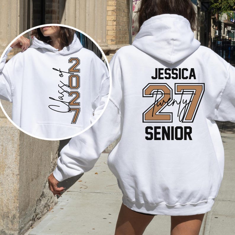 Personalized Senior 2027 Sweatshirt, Class Of 27 Sweatshirt, Graduation 2027 Hoodie, Custom Name Graduation Gift, Class of 2027 Senior Gifts image 7