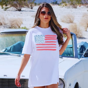 Retro America Shirt, American Flag, 4th Of July Shirt, Fourth Of July, Patriotic USA Gift, Women&#39;s Graphic Tee, Comfort Colors, USA Shirt