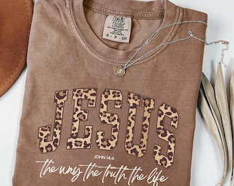 Cheetah Print Jesus T-Shirt, Christian Women's Apparel
