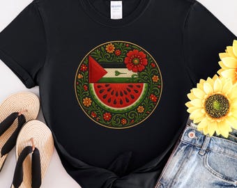 Palestine Solidarity Shirt, Palestine Solidarity Sweatshirt Save Gaza Shirt, Palestinian Flag Watermelon Symbol Freedom Shirt, Human Rights