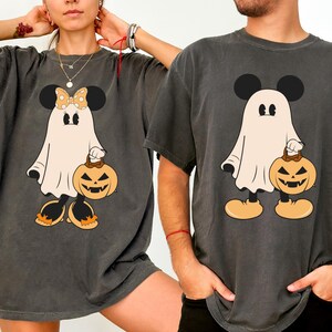 Retro Micky Minnie Geist Shirt, Halloween paar Shirts, süßes Disney T-Shirt, Minnie Geist Shirt, gruselige Saison Shirt, Disney Halloween T-shirt