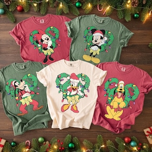 Disney Family Christmas Shirt, Matching Christmas Tees, Personalized Disney Character Christmas Tshirt, 2025 Mickey’s Very Merry Shirt, Xmas