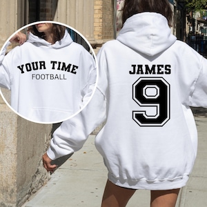 Custom Football Team Name and Number Hoodie, Gift For Football Team Lover, Football Mama Hoodie, Game Day Women Sweater, Football Mom Hoodie