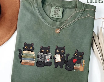 Black Cat Teacher Shirt, Comfort Colors First Day of School Tee, Cute Teacher Appreciation Gift, Funny Back to School Gift
