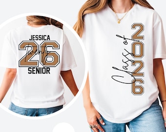 Personalized Senior 2026 Shirt, Class Of 26 Shirt, Graduation 2026 T-shirt, Custom Name Graduation Gift, Class of 2026 Senior Shirt