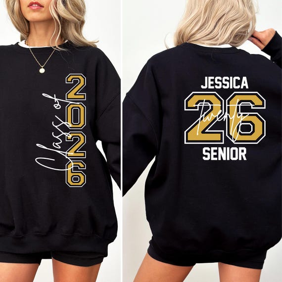 Personalized Senior 2026 Sweatshirt, Class Of 26 Sweatshirt, Graduation 2026 Hoodie, Custom Name Graduation Gift, Class of 2026 Senior Gifts