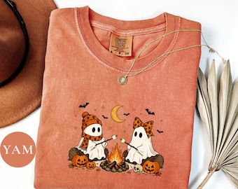 Comfort Colors Ghost Camp Shirt, Funny Halloween Tee,Camp Life Spooky Camping Gift