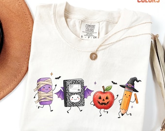 Halloween Teacher Shirt, Comfort Colors Funny Teacher Life Shirt, Back To School Gift, Preschool Teacher School Supplies T-shirt, Spooky Tee