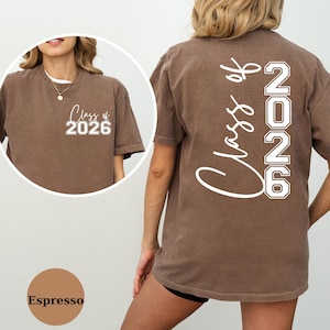 Comfort Colors® Class Of 2026 Shirt, Senior 2026 Shirt, High School College, Graduation 2026 T-shirt, Front Back Senior Tee, Senior Mom Tee