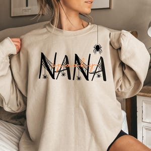 Personalized Halloween Nana Sweatshirt, Spooky Mimi Shirt, Gift for Mom,Spooky Nana Sweatshirt, Halloween Gigi Shirt, Custom Name Halloween