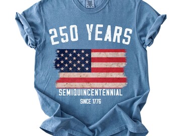 Comfort Colors® Retro Usa 250 Shirt, Independence Day Shirt, Celebrate 250th Anniversary Shirt Usa Flag Tee 4th of July Shirt Patriotic Gift