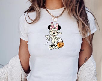 Disney Halloween Baby Tee, Minnie Mouse Baby Tee, Minnie Not So Scary Halloween Party Disney Girl Trip Baby Tee, halloween Minnie baby tee