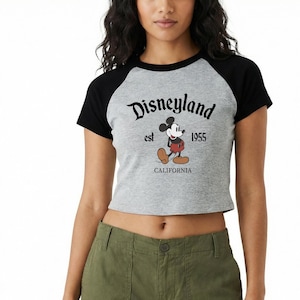 Retro Mickey Friends Disneyland Baby Tee, California Est 1955 Croptop image 5