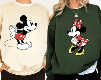 Mickey und Minnie Kissing Sweatshirt, passendes Paar Tee, Valentinstag Geschenk