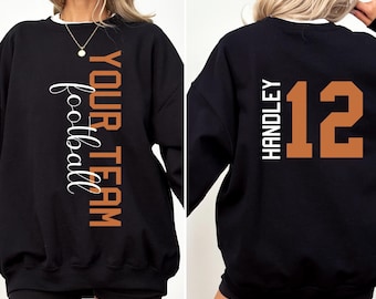 Custom Football Mom Sweatshirt, Personalized Football Sweatshirt, Game Day Football Hoodie, Jersey Number Football Sweatshirt, Hoodie