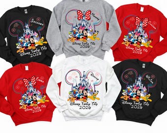 Disney 2026 Vacation Sweatshirts, Mickey Castle Hoodie, Disneyland Trip Shirt, Disney Matching Group Sweatshirt