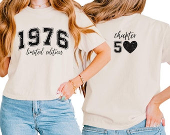 Custom 1976 Retro Retro Birthday Comfort Colors® Boxy Tee, Limited Edition 1976 Tee, Bday Shirt Gift for Her