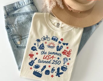 Retro America 250 Shirt, Comfort Colors America 250th Anniversary Shirt Celebrate Our 250th Anniversary Tee United States Semiquincentennial