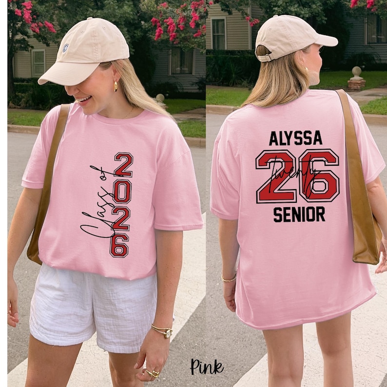Camiseta personalizada para graduados de 2026, camiseta de la promoción de 2026, camiseta de graduación de 2026, regalo de graduación con nombre personalizado, camiseta para graduados de la promoción de 2026 imagen 3