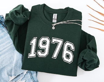 50th Birthday Sweatshirt, 1976 Sweatshirt, 50th Birthday Gift, Birthday Gift for Men, Distressed 1976 Sweater, Vintage 1975 Birthday Shirt