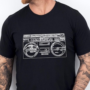 Retro Boombox T-Shirt, 80s Music Shirt, Old School Radio Tee, Vintage Hip Hop Shirt, Cassette Player Top, Throwback Party T Shirt