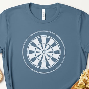Dartboard T-Shirt, Bullseye Target Tee, Black and White Dart Player Gift, Dart Game Tshirt, Hobby T Shirt, Sports Tee, Cool Unique Design